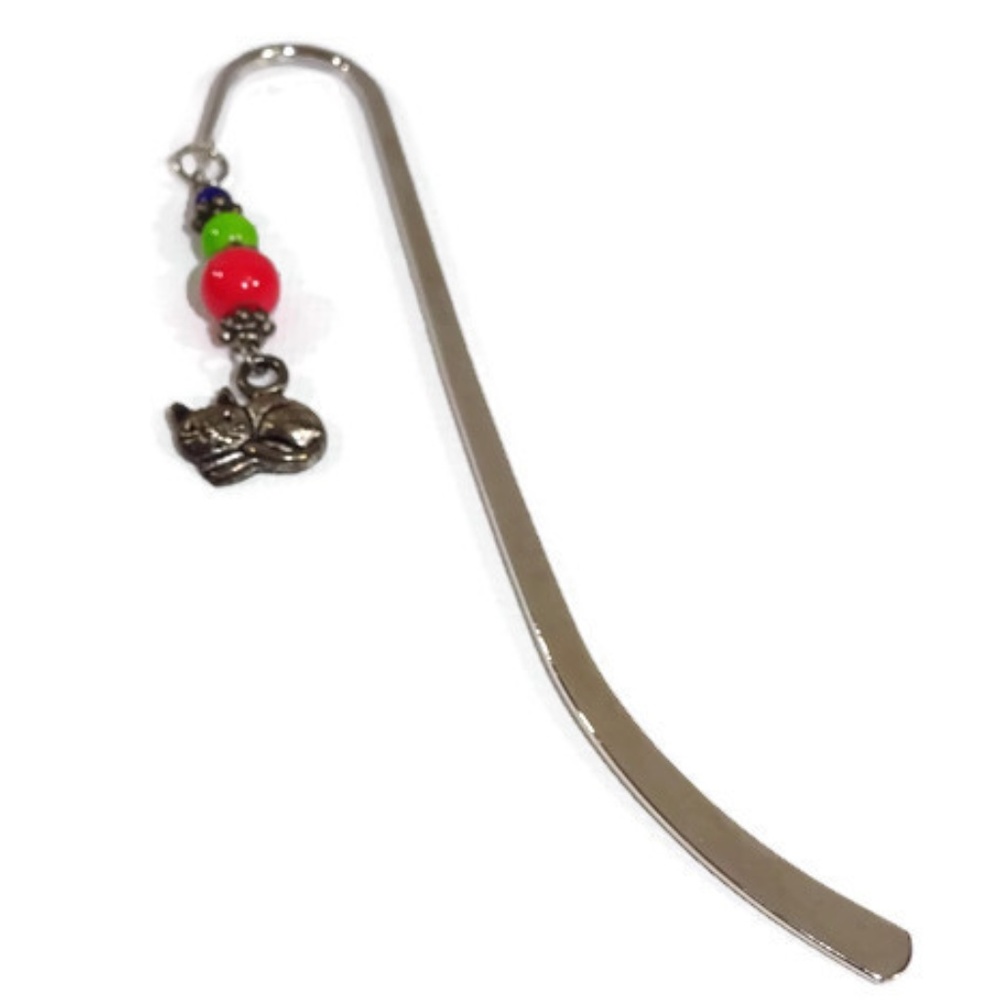 Shepherd Hook Beaded Charm Bookmark Handmade #01